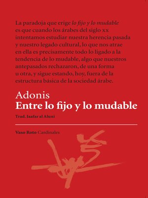 cover image of Entre lo fijo y lo mudable